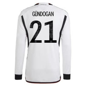 Prima Maglia Germania Mondiali 2022 Ilkay Gundogan 21 Manica Lunga